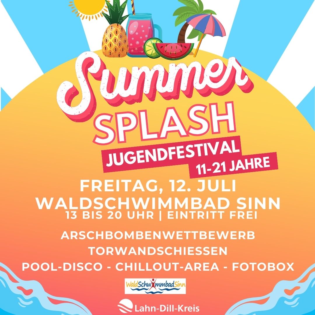 Werbeflyer Summer-Splash Festival. Grafik: Jugendförderung Lahn-Dill-Kreis