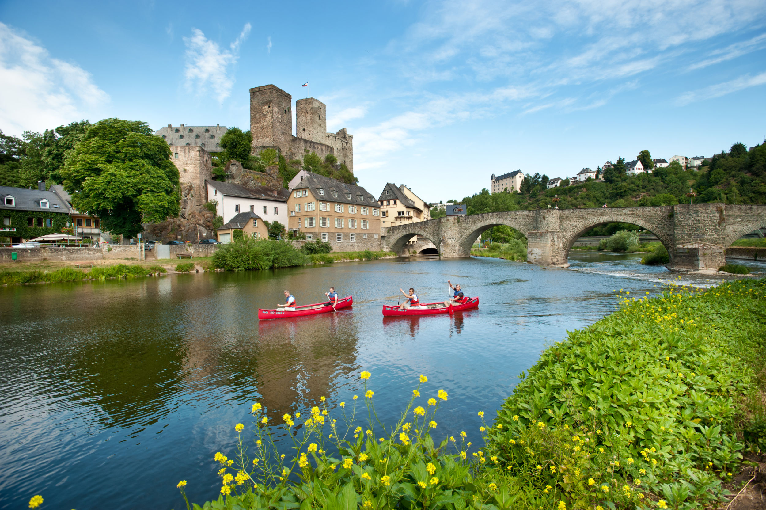 Kanufahren auf der Lahn in Runkel. Foto: Lahntal Tourismus Verband e.V.